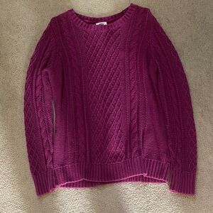 Old Navy Women's Long Sleeve Cable Knit Sweater - Magenta